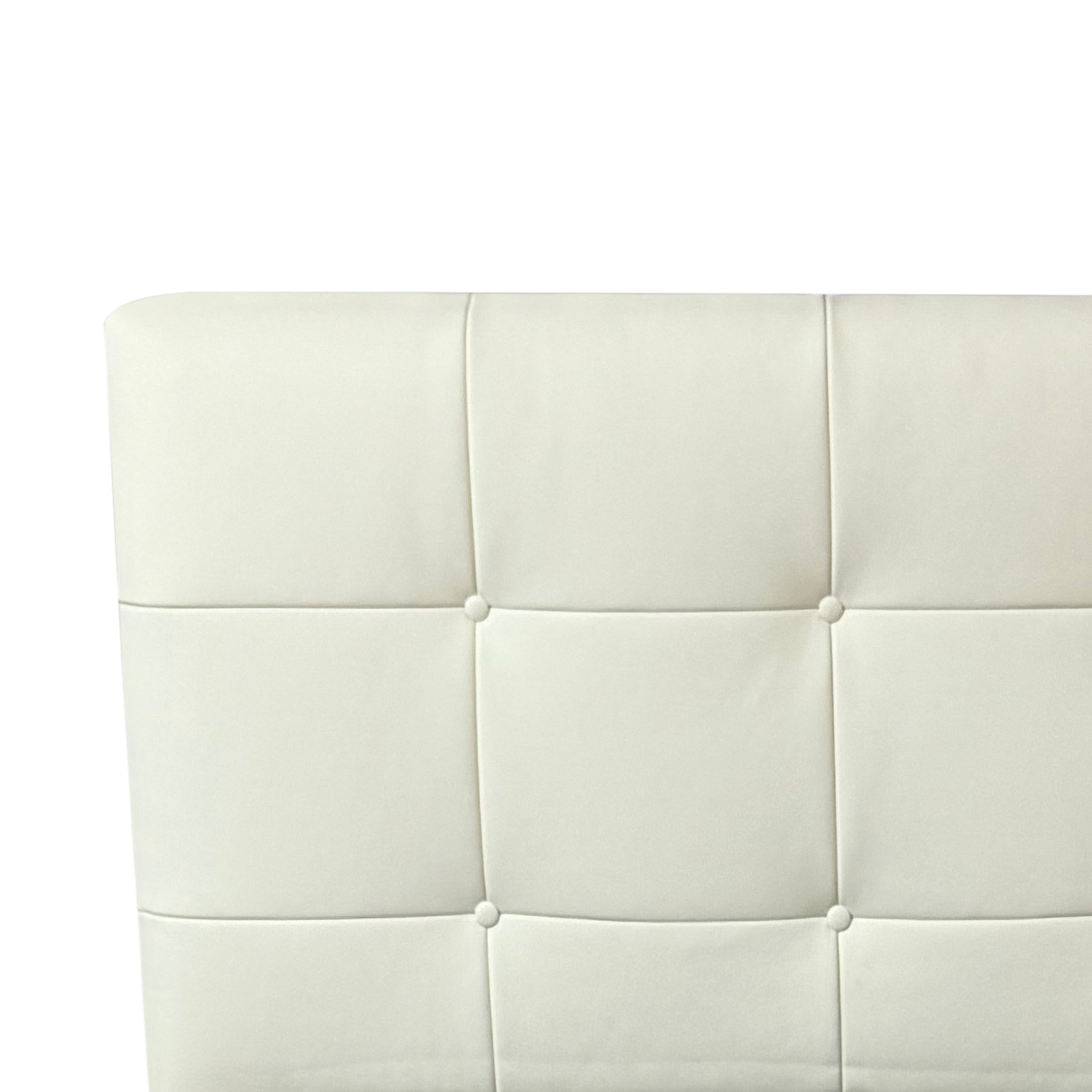 (陳列品)米白色仿皮床架