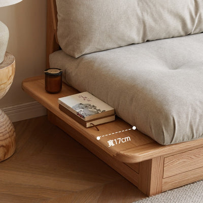 Zen oak storage sofa