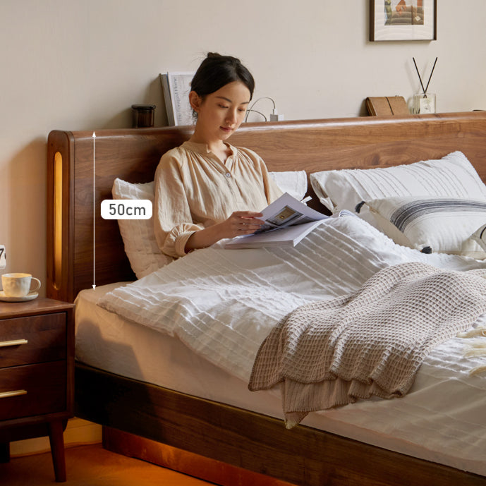 Galaxy walnut hydraulic bed