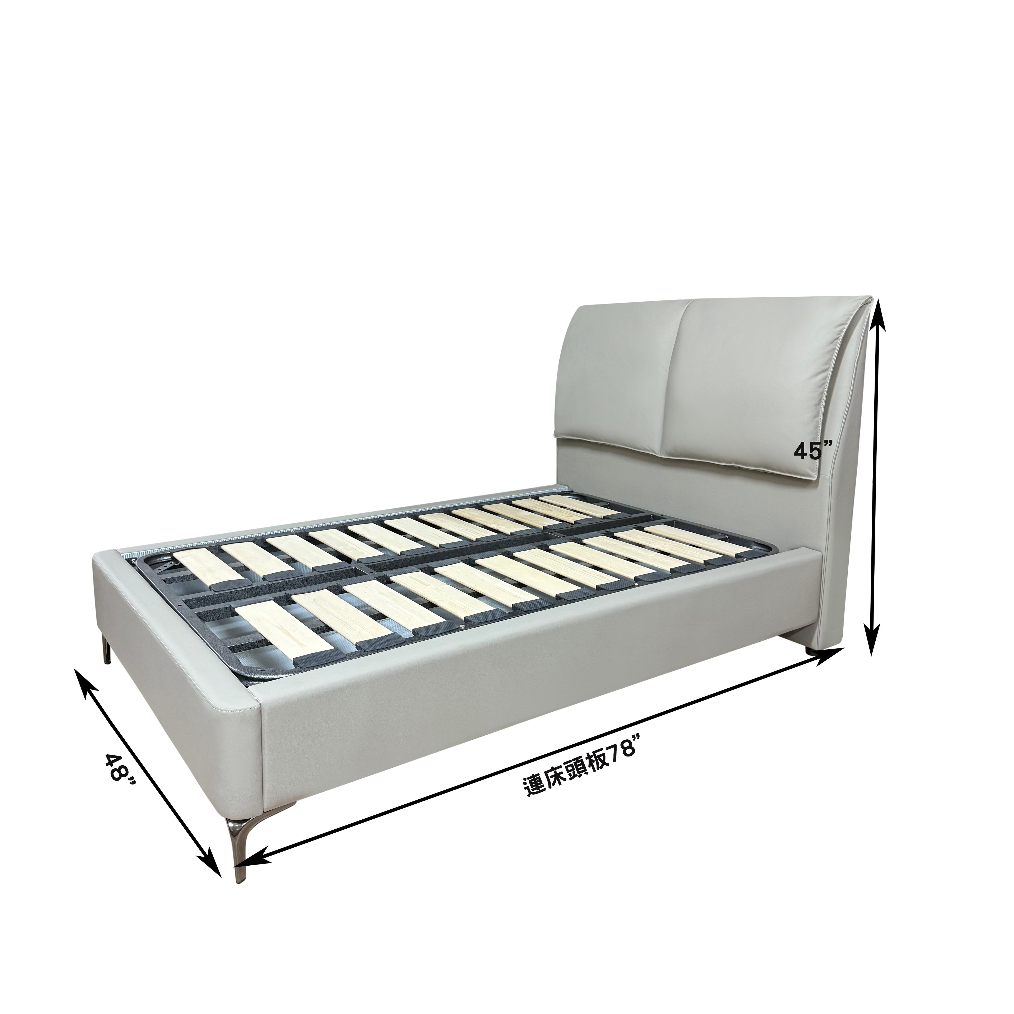 (陳列品)鋼腳皮床架