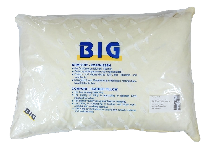 BIG White Goose Down Pillow