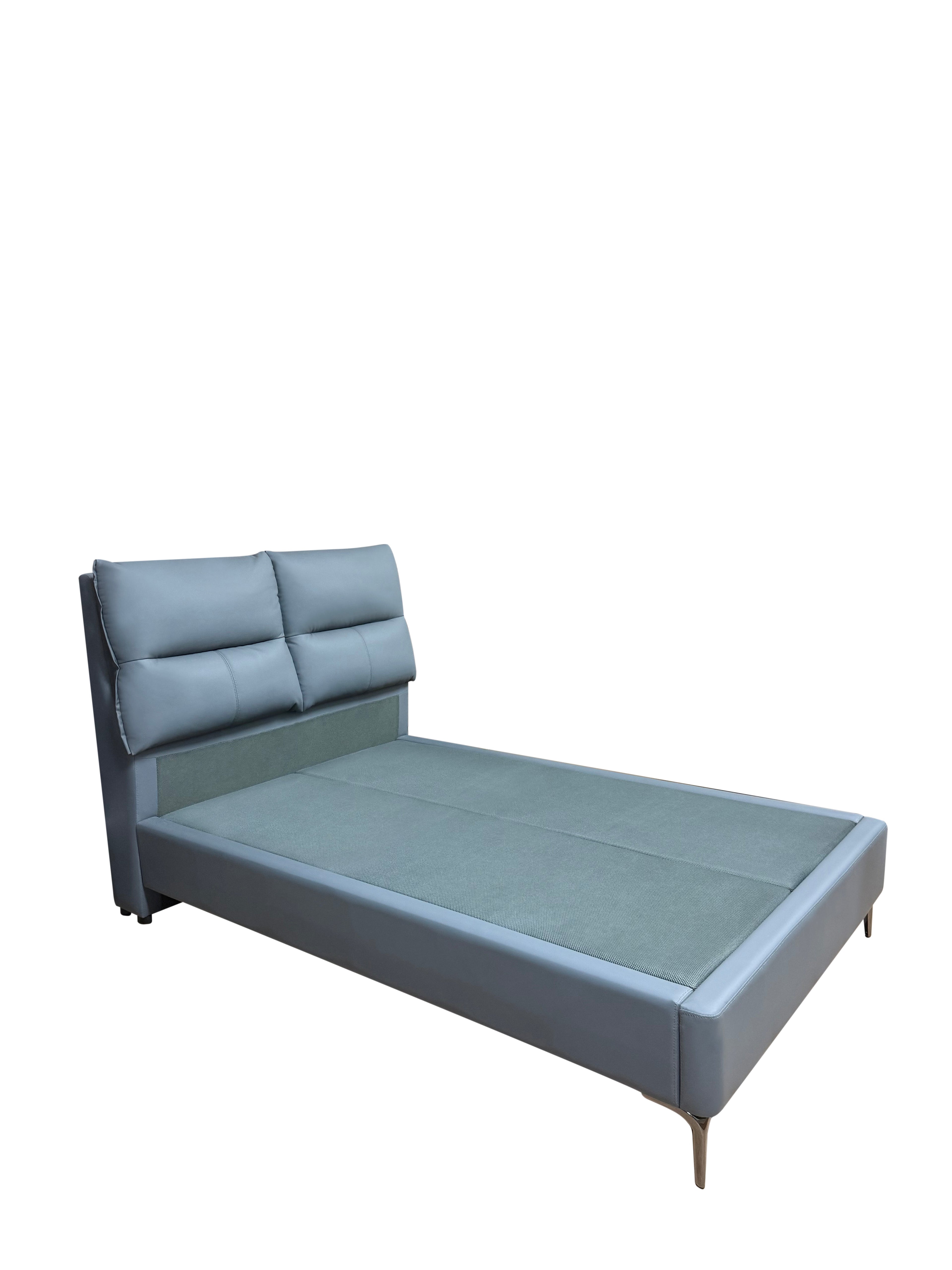 (陳列品)雅灰皮面床