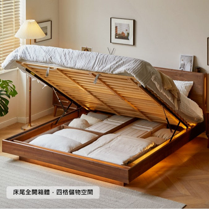 Galaxy walnut hydraulic bed