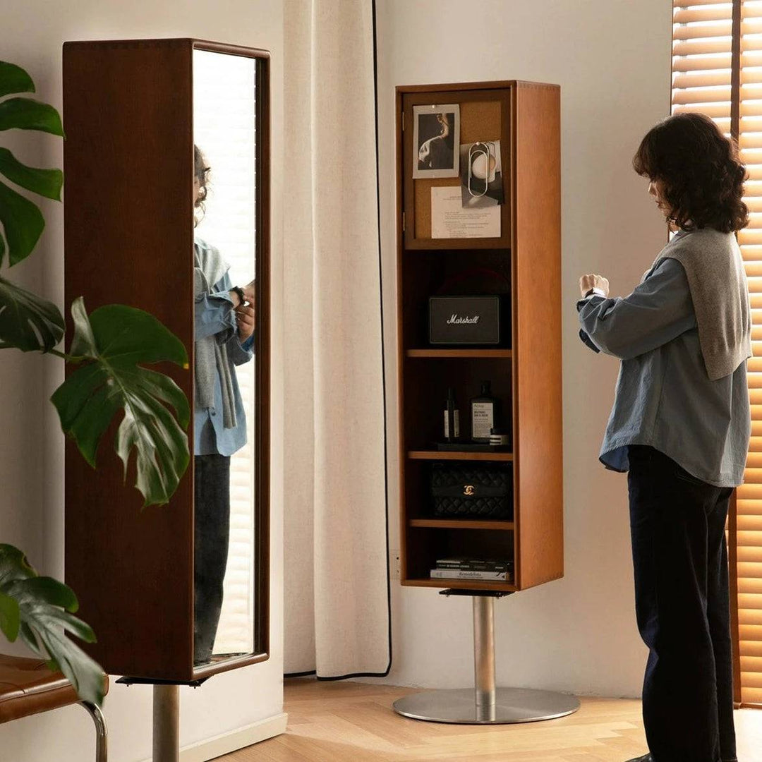 Rotatable full-length mirror cabinet