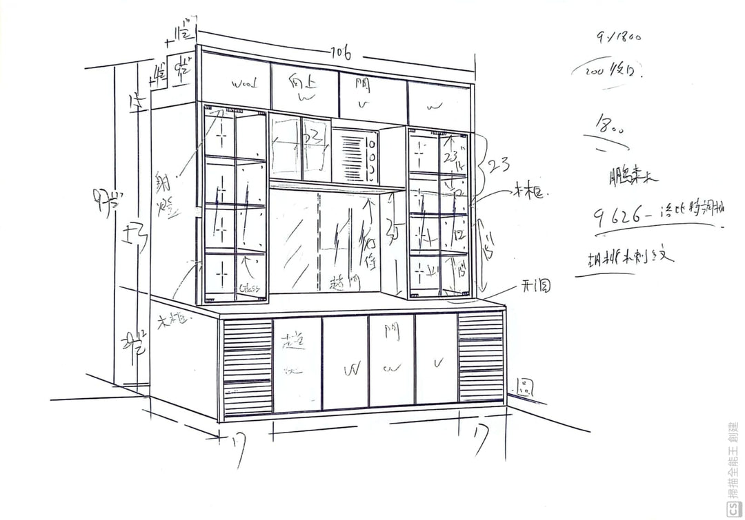 訂造廳櫃(Tailor Made Cabinet)(總數Total Price $18000)