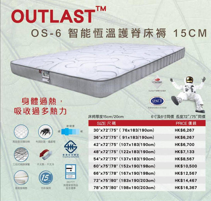 Sweet Dream Mattress- OUTLAST Intelligent Constant Temperature Spinal Protection Mattress