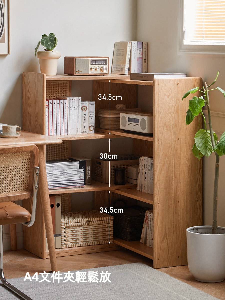 Rattan extensible bookshelf