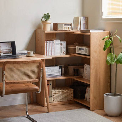 Rattan extensible bookshelf