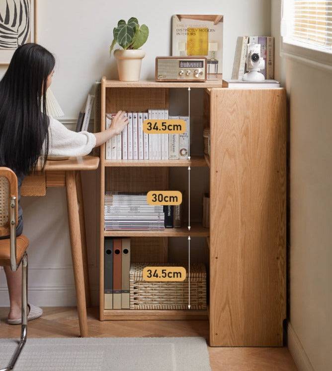 Rattan extensible bookshelf