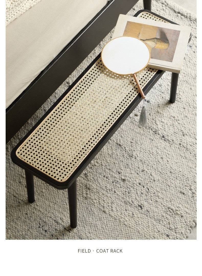 Smoky Dark Rattan Bench  