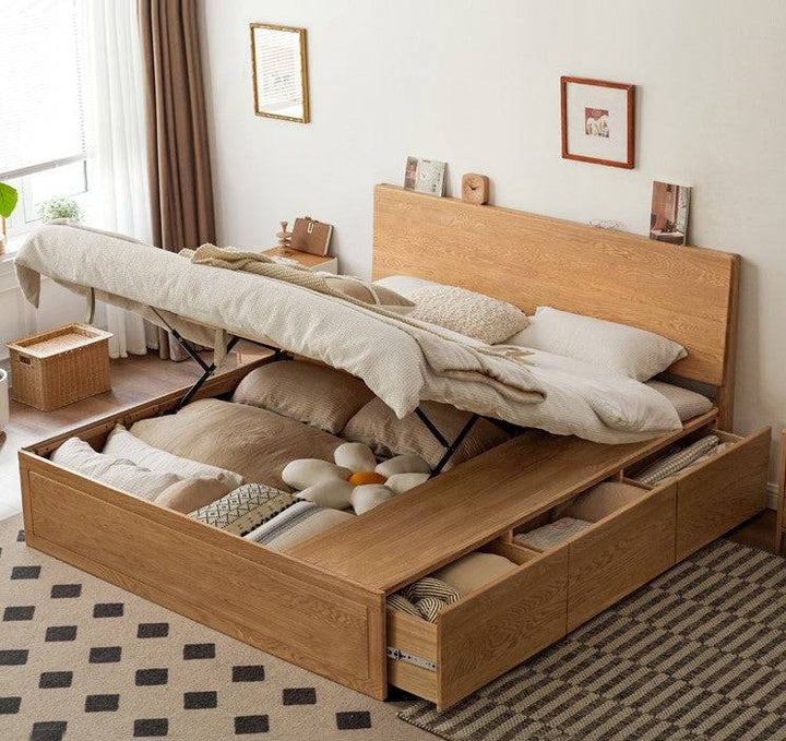 Rhine hydraulic bed frame with drawers