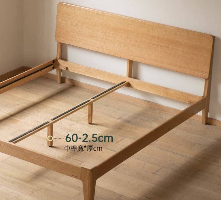 Hansu reclining oak bed frame