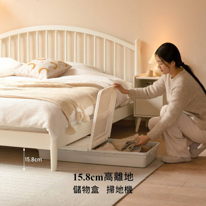 White Lily solid wood bed frame