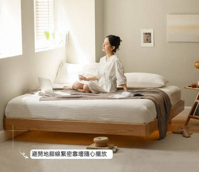 Knight solid wood bed frame with light (can be customized)