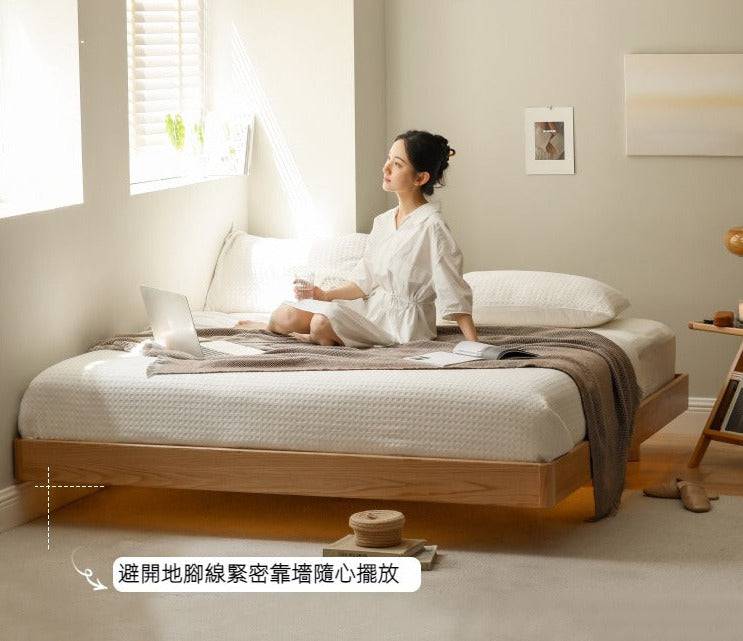 Knight solid wood bed frame with light (can be customized)