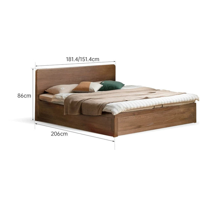 Monet Walnut Wood Storage Bed