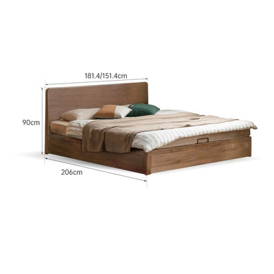 Monet Walnut Wood Storage Bed