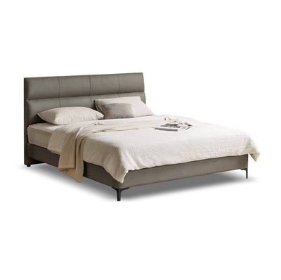 Morden Leather Upholstered Solid Wood Bed Frame