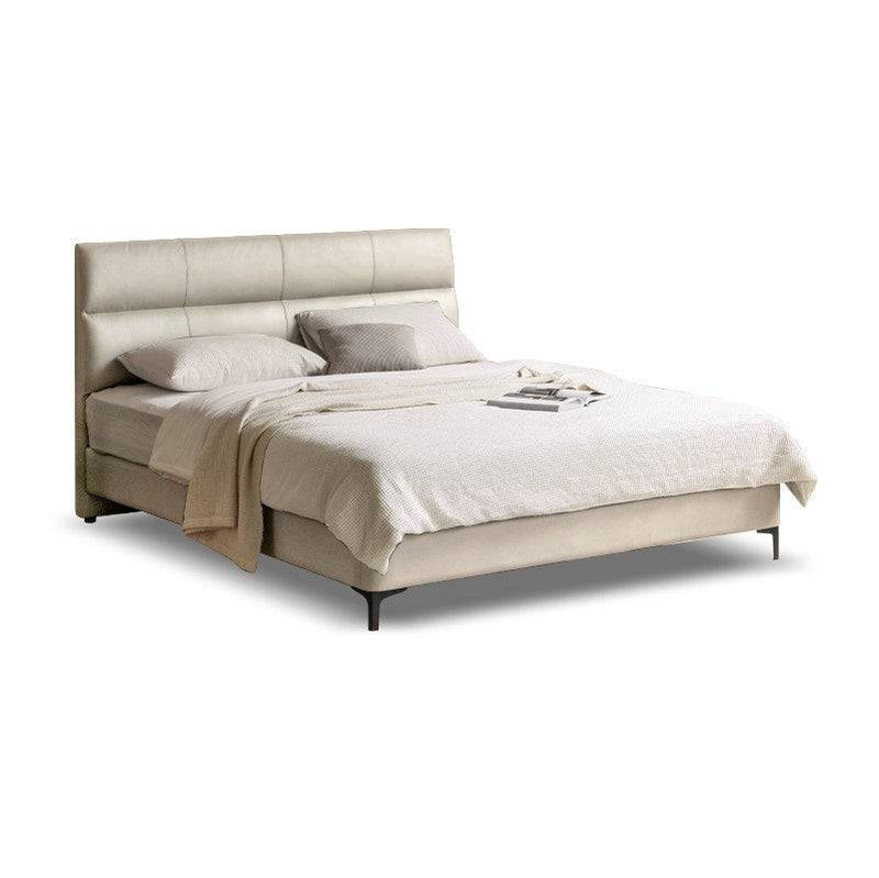 Morden Leather Upholstered Solid Wood Bed Frame