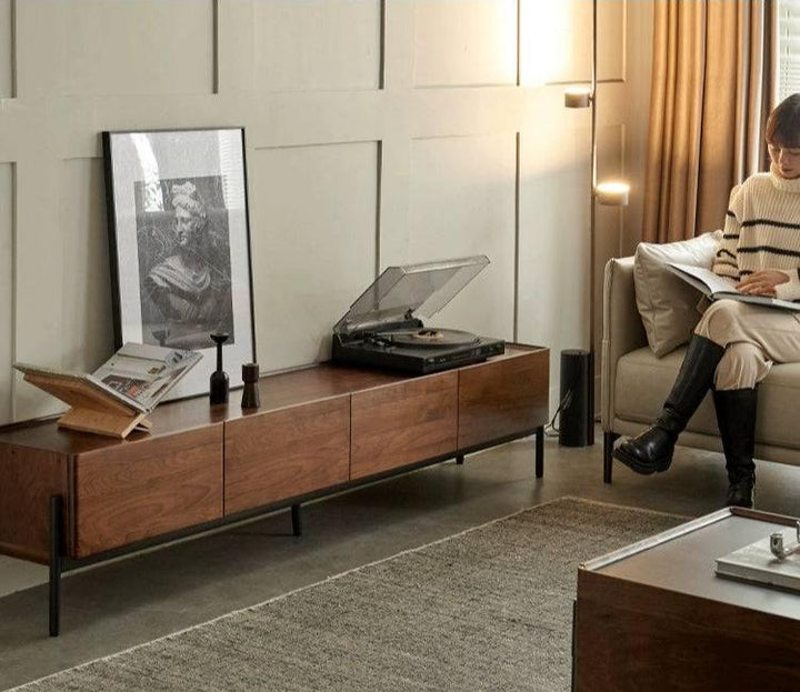 Aosta walnut simple TV cabinet