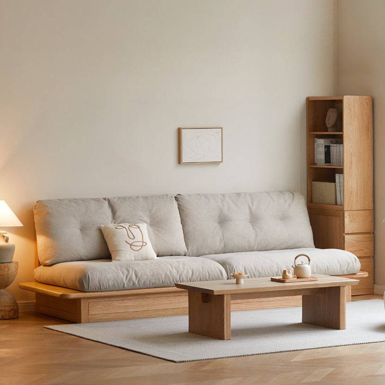 Zen oak storage sofa