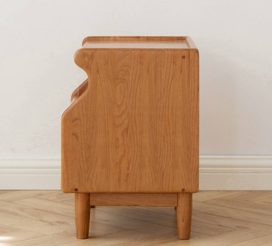 Cherry Rattan Nightstand