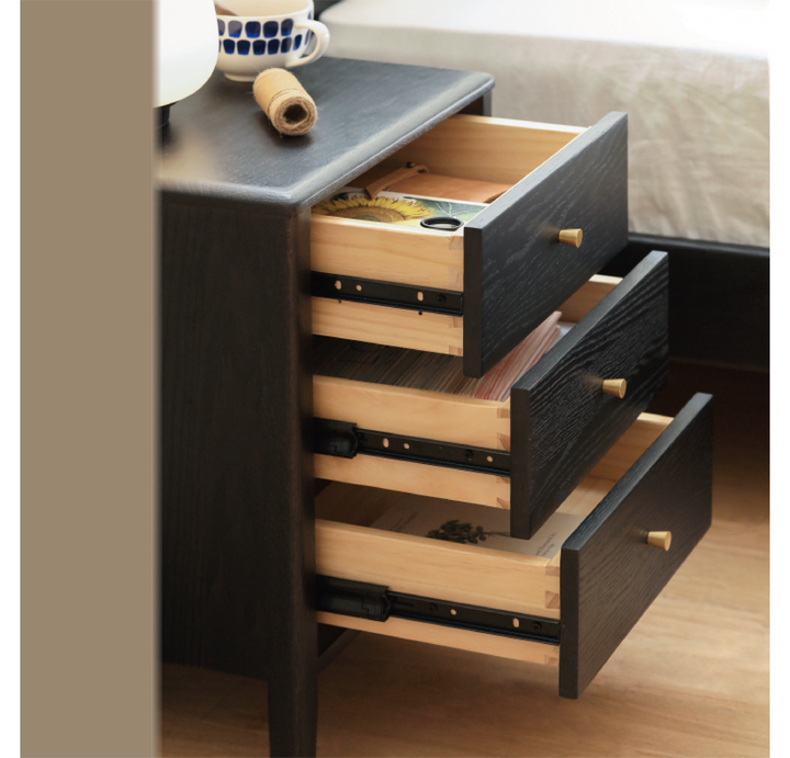 Smoky Dark Bedside Cabinet  