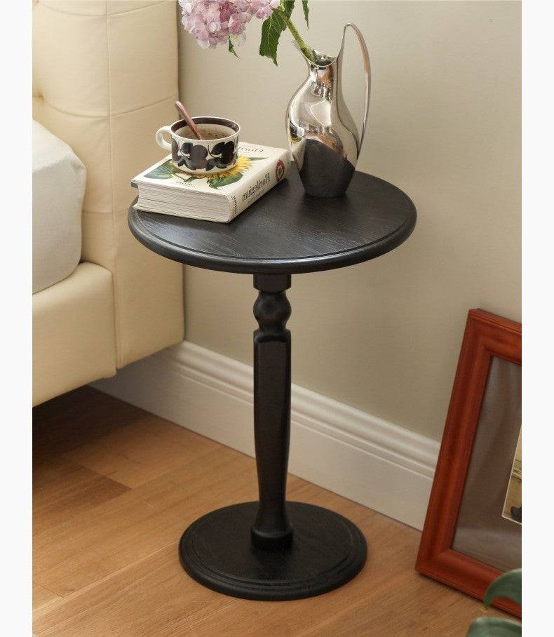 Smoky Dark Round Side Table  