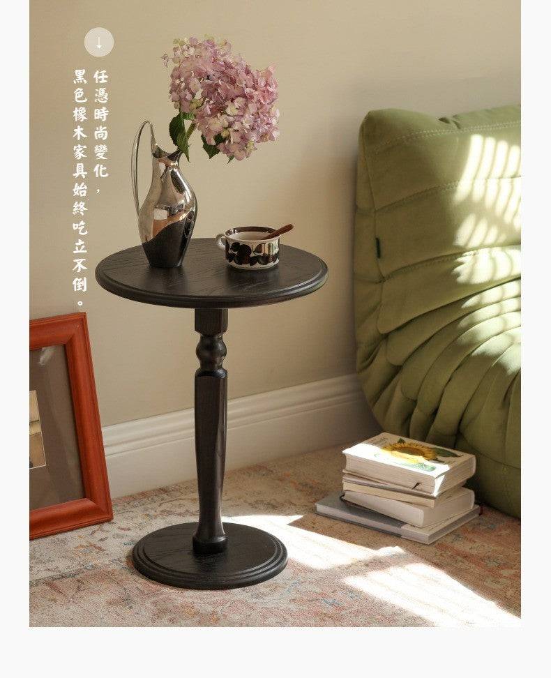 Smoky Dark Round Side Table  