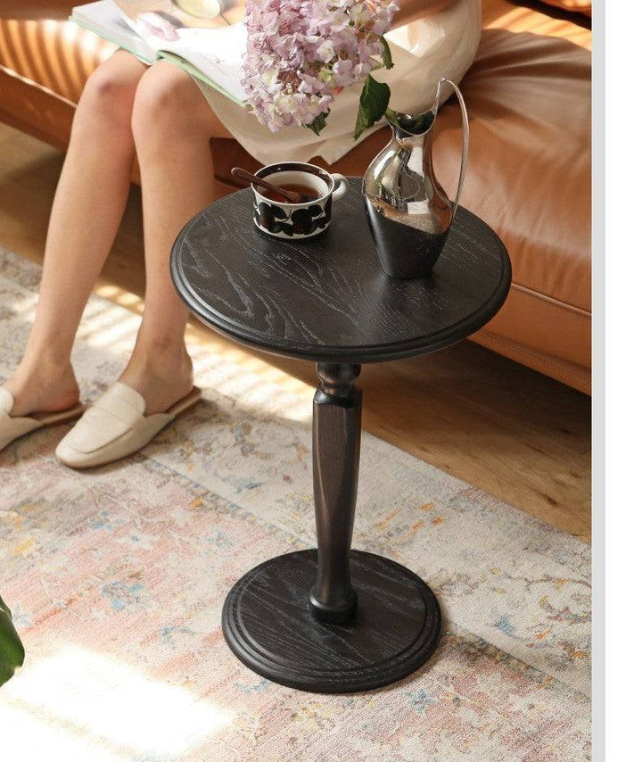 Smoky Dark Round Side Table  