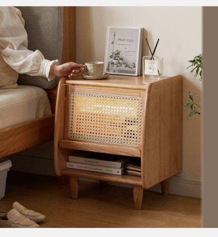 Chestnut solid wood bedside table