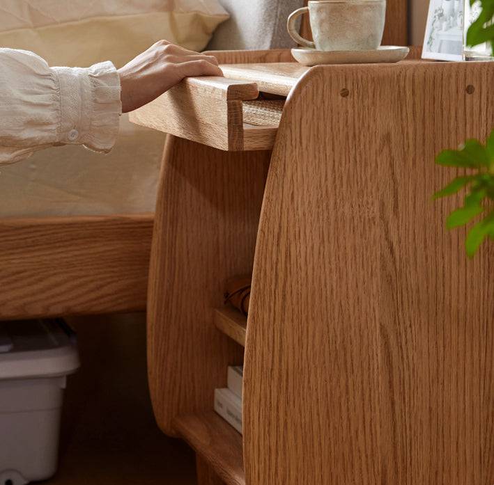 Chestnut solid wood bedside table