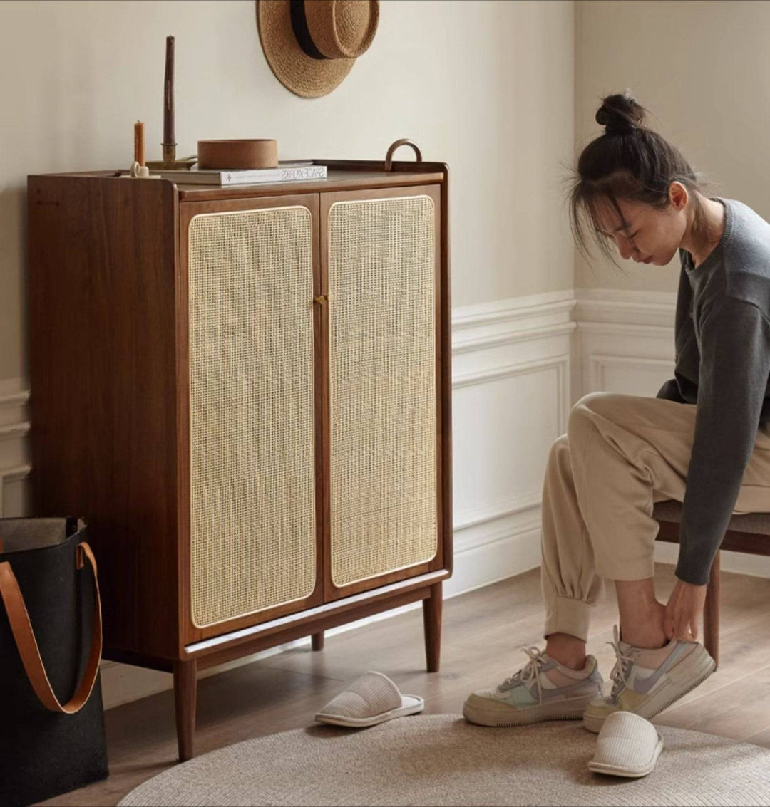 Wally rattan shoe cabinet