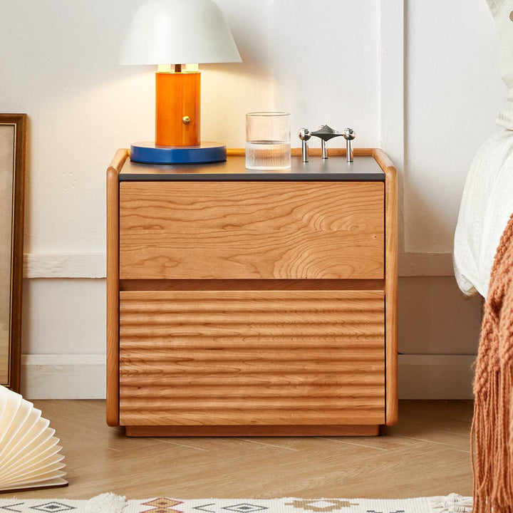 Wavy Sintered Stone Bedside Table