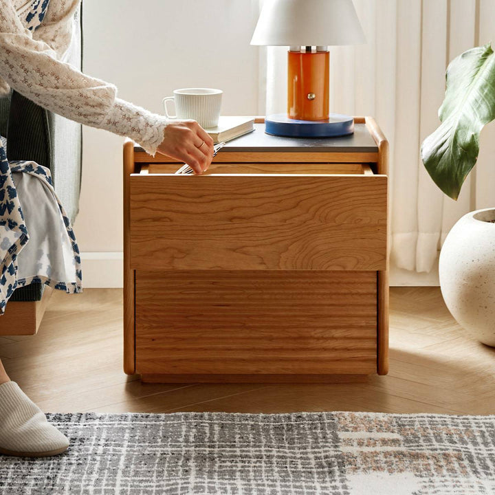 Wavy Sintered Stone Bedside Table