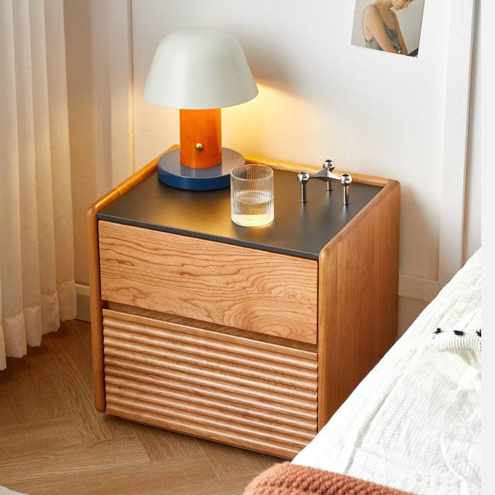 Wavy Sintered Stone Bedside Table