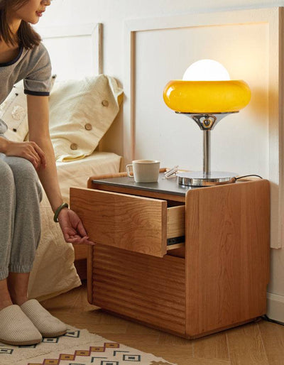 Wavy Sintered Stone Bedside Table