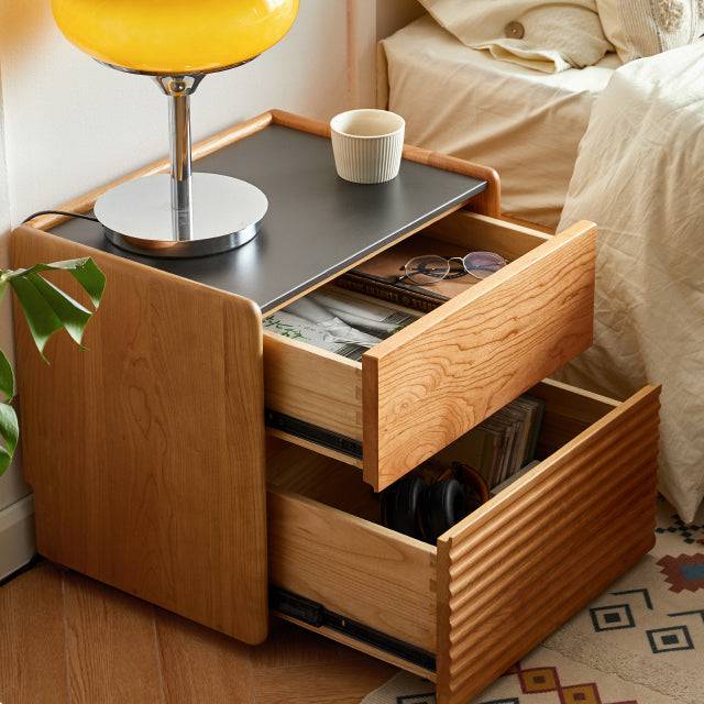 Wavy Sintered Stone Bedside Table