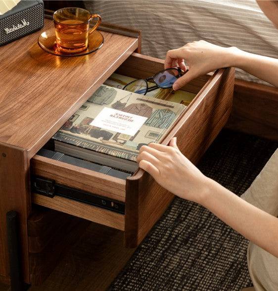 Walnut Two Drawers Nightstand