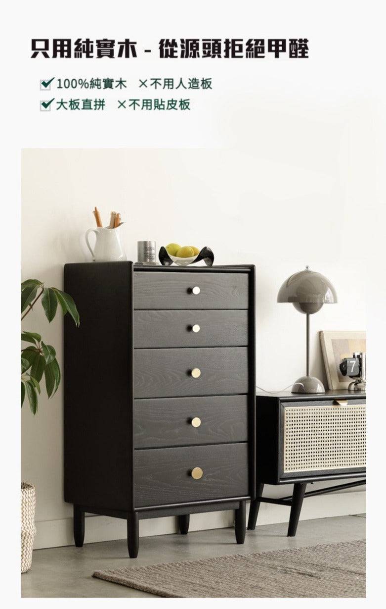 Smoky Dark 5 Drawers Cabinet  