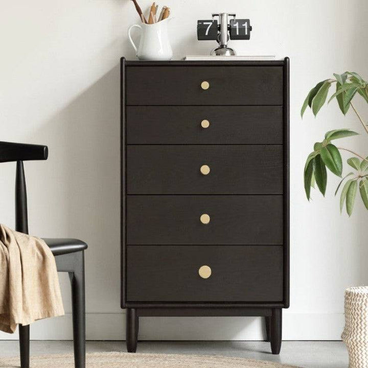 Smoky Dark 5 Drawers Cabinet  