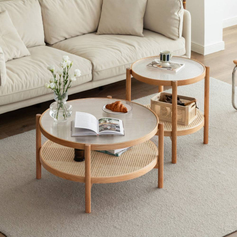 Rattan combination coffee table