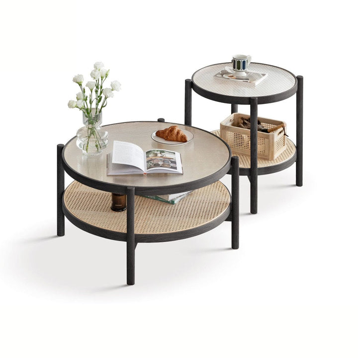 Rattan combination coffee table