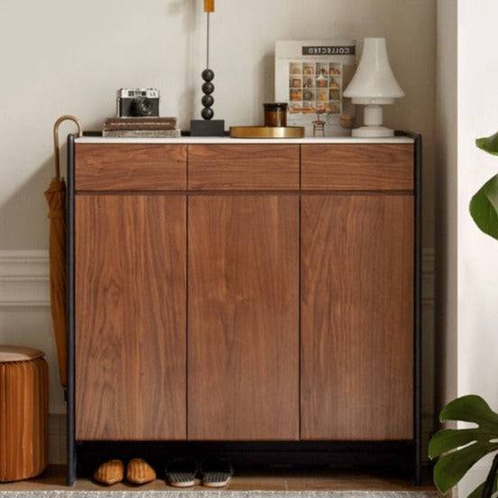 Walnut Sintered Shoe Cabinet