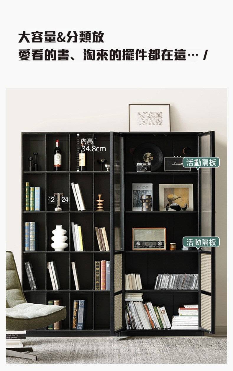 Smoky Dark Rattan Bookshelf  