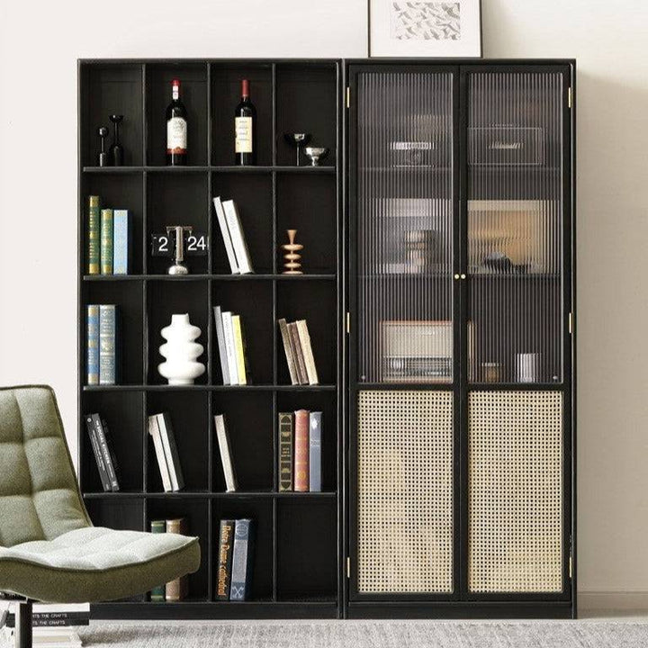 Smoky Dark Rattan Bookshelf  