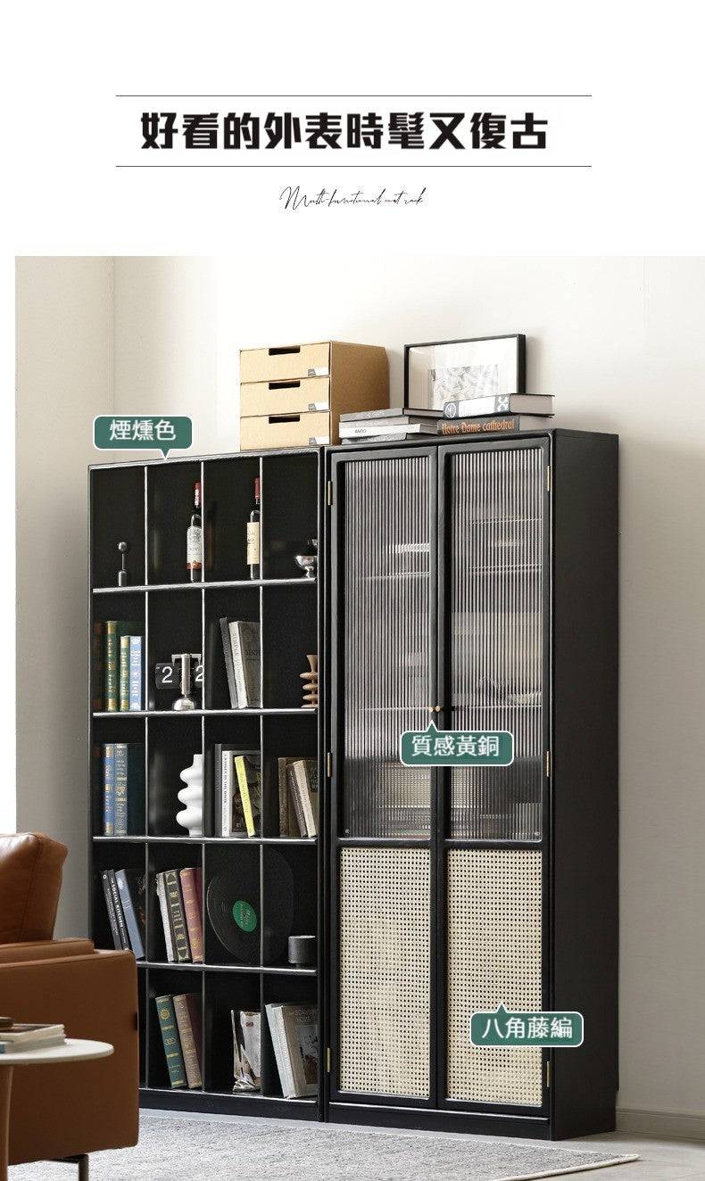 Smoky Dark Rattan Bookshelf  