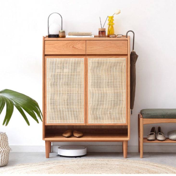 Cherry Wood Shoe Cabinet  