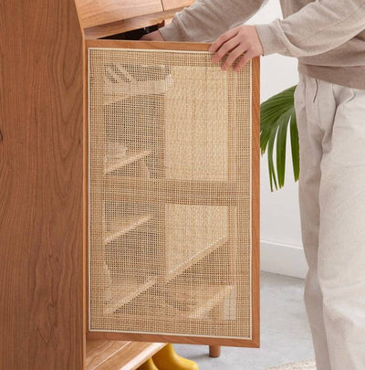 Cherry Wood Shoe Cabinet  