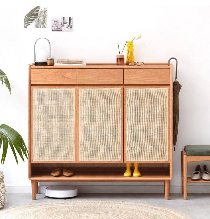 Cherry Wood Shoe Cabinet  